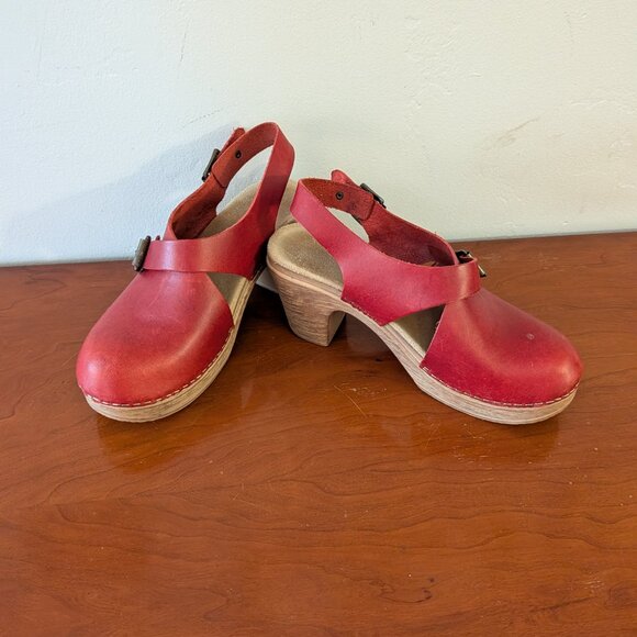 Calou Red Astrid Stockholm Clogs Comfort 39 8.5 - Picture 2 of 6